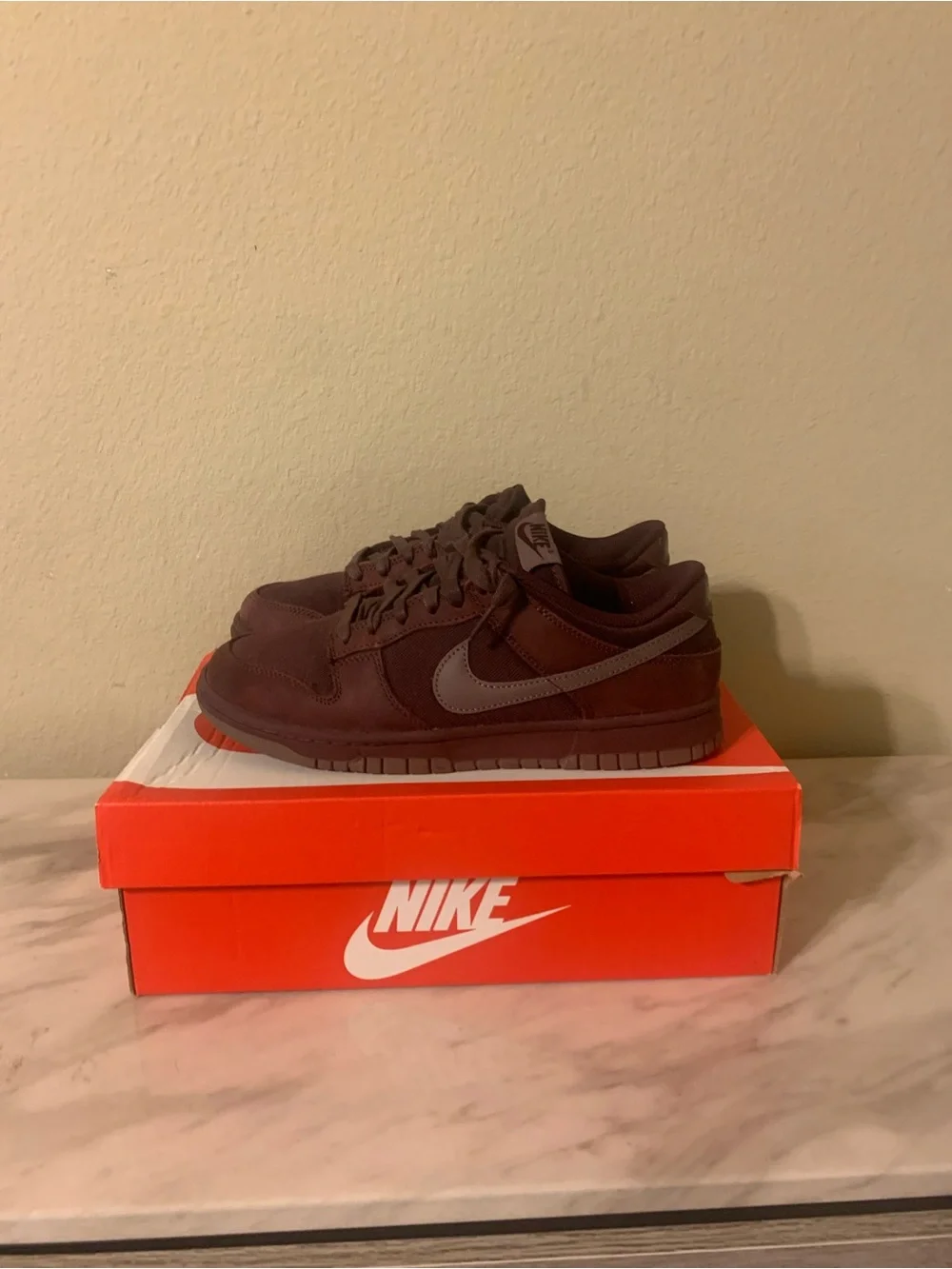 Nike Men’s Dunk Low - Brown with Gray Swoosh